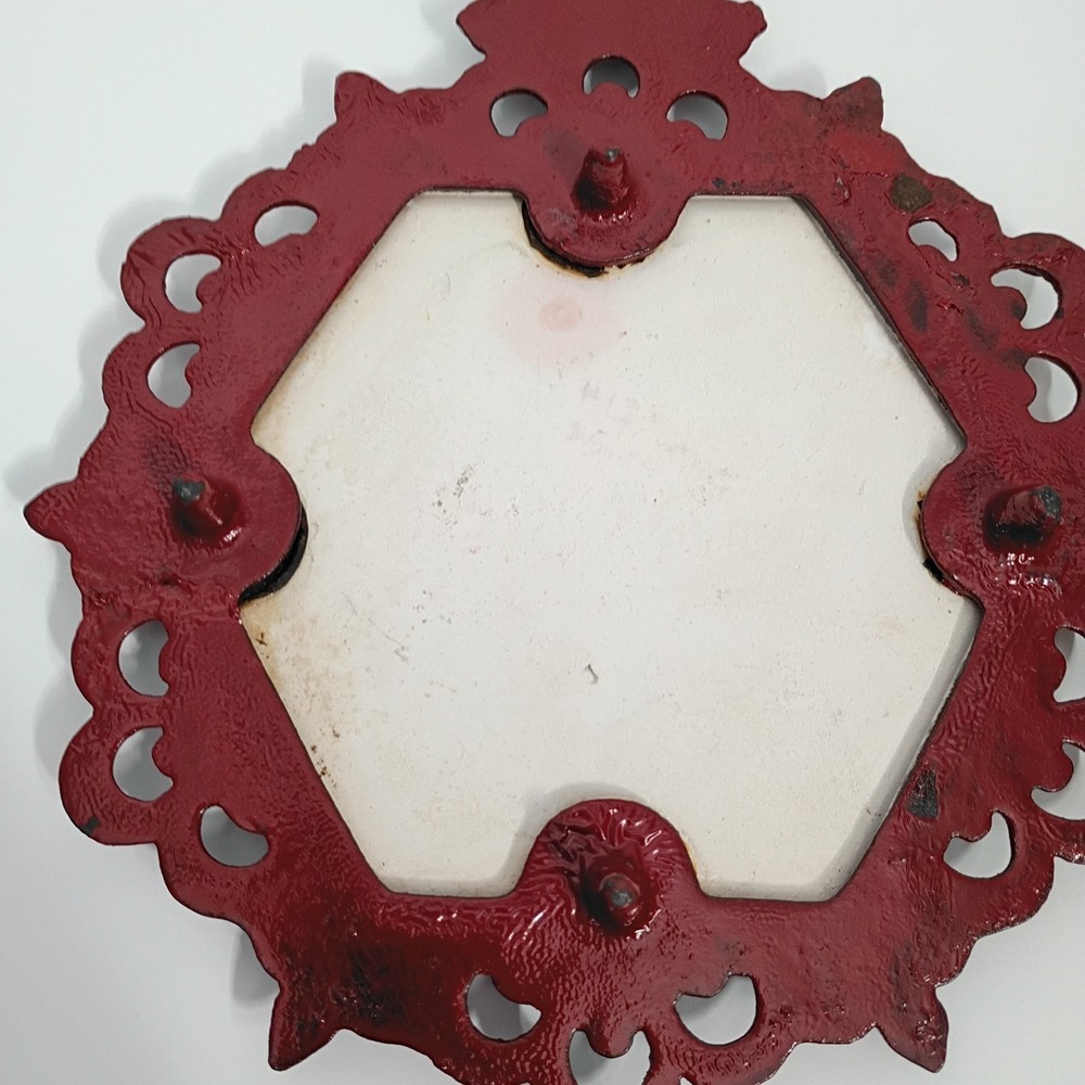 Ceramic Tile Cast Iron Hot Plate Trivet Fruit Retro Wall Hanging -Blue Green Red - Picture 7 of 7